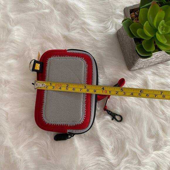Case Logic Small Electronics Pouch with Clip - Red and Gray - Picture 3 of 4